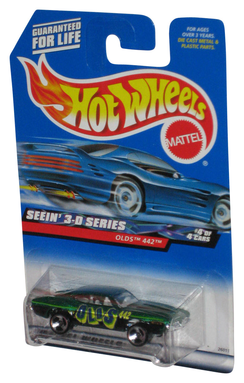 Hot Wheels Seein' 3-D Series 4/4 (1999) Green Olds 442 Toy Car #012