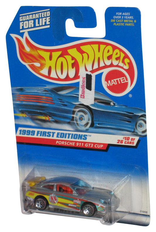 Hot Wheels 1999 First Editions 10/26 Silver Porsche 911 GT3 Cup Toy Car #912