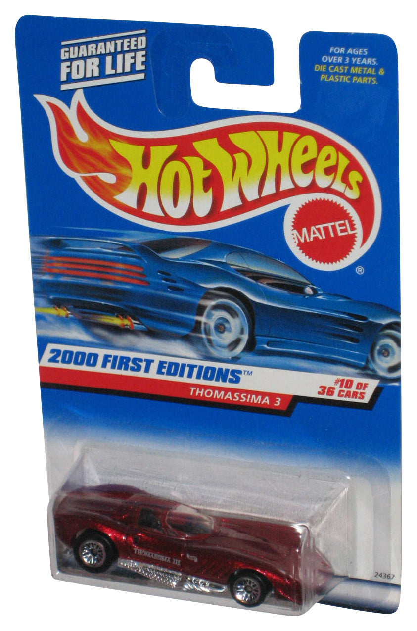 Hot Wheels 2000 First Editions 10/36 Thomassima 3 Red Die-Cast Toy Car #070