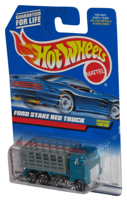 Hot Wheels Ford Stake Bed (1998) Green & Gray Die-Cast Truck Toy #1010