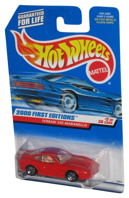 Hot Wheels 2000 First Editions 2/36 Red Ferrari 550 Maranello Toy Car #062