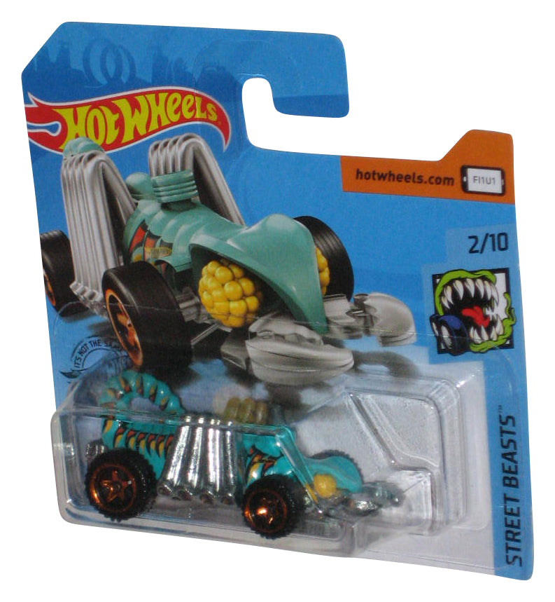 Hot Wheels Street Beasts (2018) Cyan Blue Eevil Weevil Toy Car 2/10 - (Short Card)