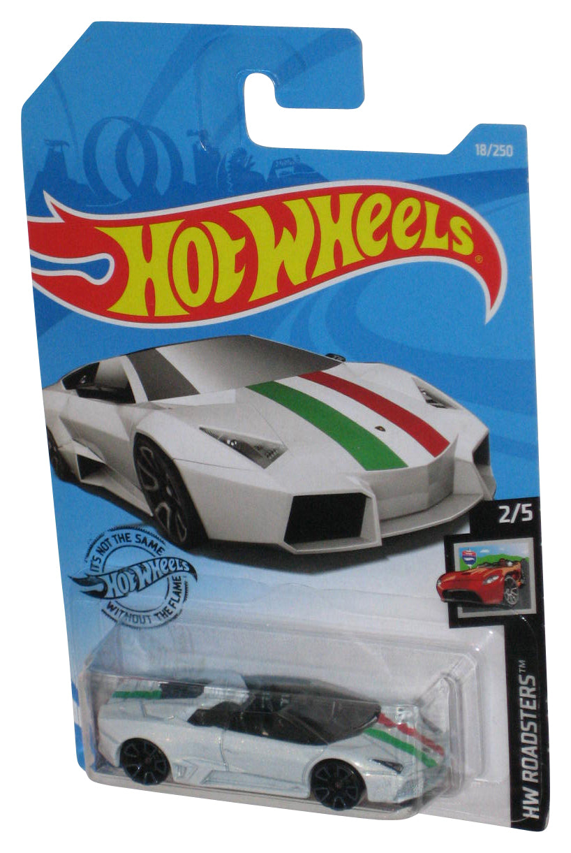 Hot Wheels HW Roadsters 2/5 (2018) White Lamborghini Reventon Roadster Toy Car 18/250