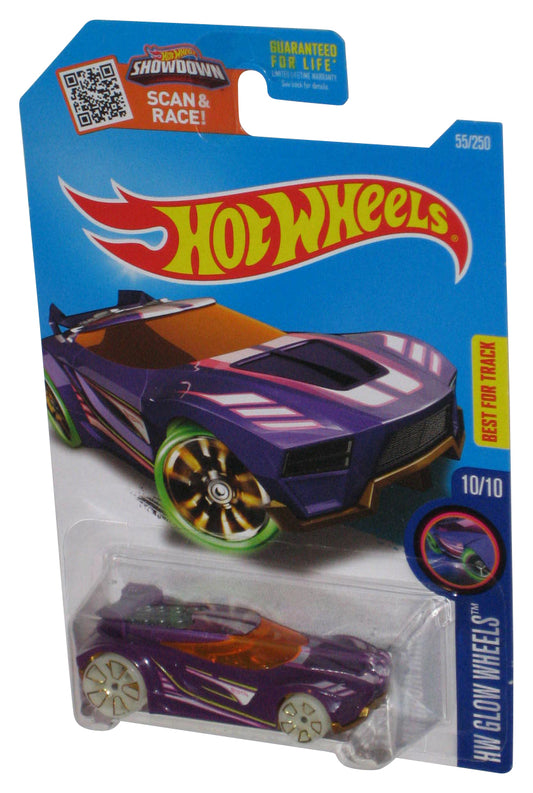 Hot Wheels HW Glow Wheels 10/10 (2015) Purple Chicane Toy Car 55/250