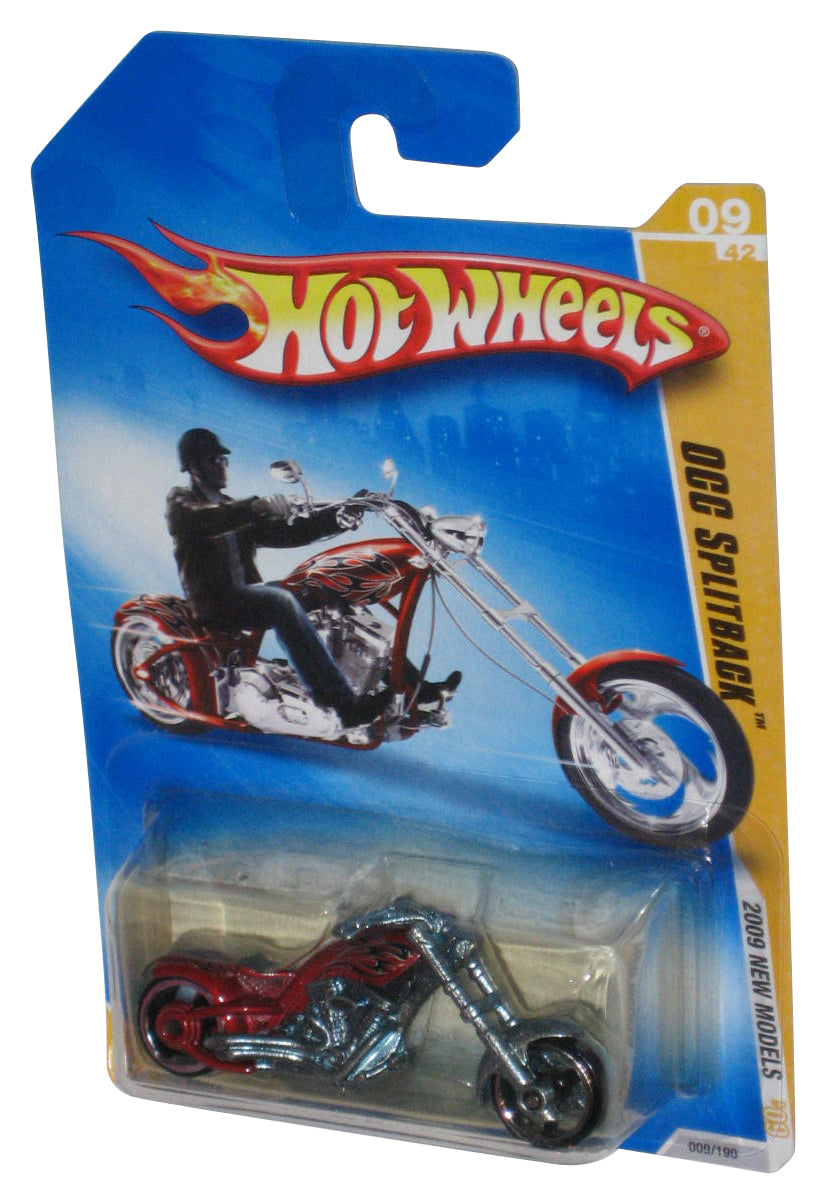 Hot Wheels 2009 New Models 09/42 (2008) Red OCC Splitback Toy Motorcycle Bike 009/190