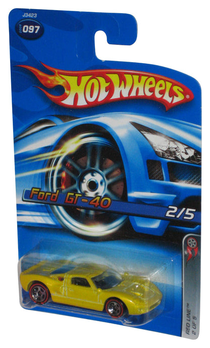 Hot Wheels Ford GT-40 2/5 (2006) Yellow Die-Cast Toy Car #097