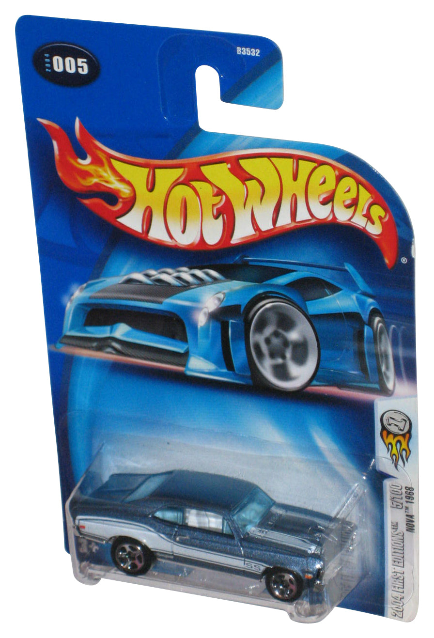 Hot Wheels 2004 First Editions 51/100 Nova 1968 Blue Toy Car #005