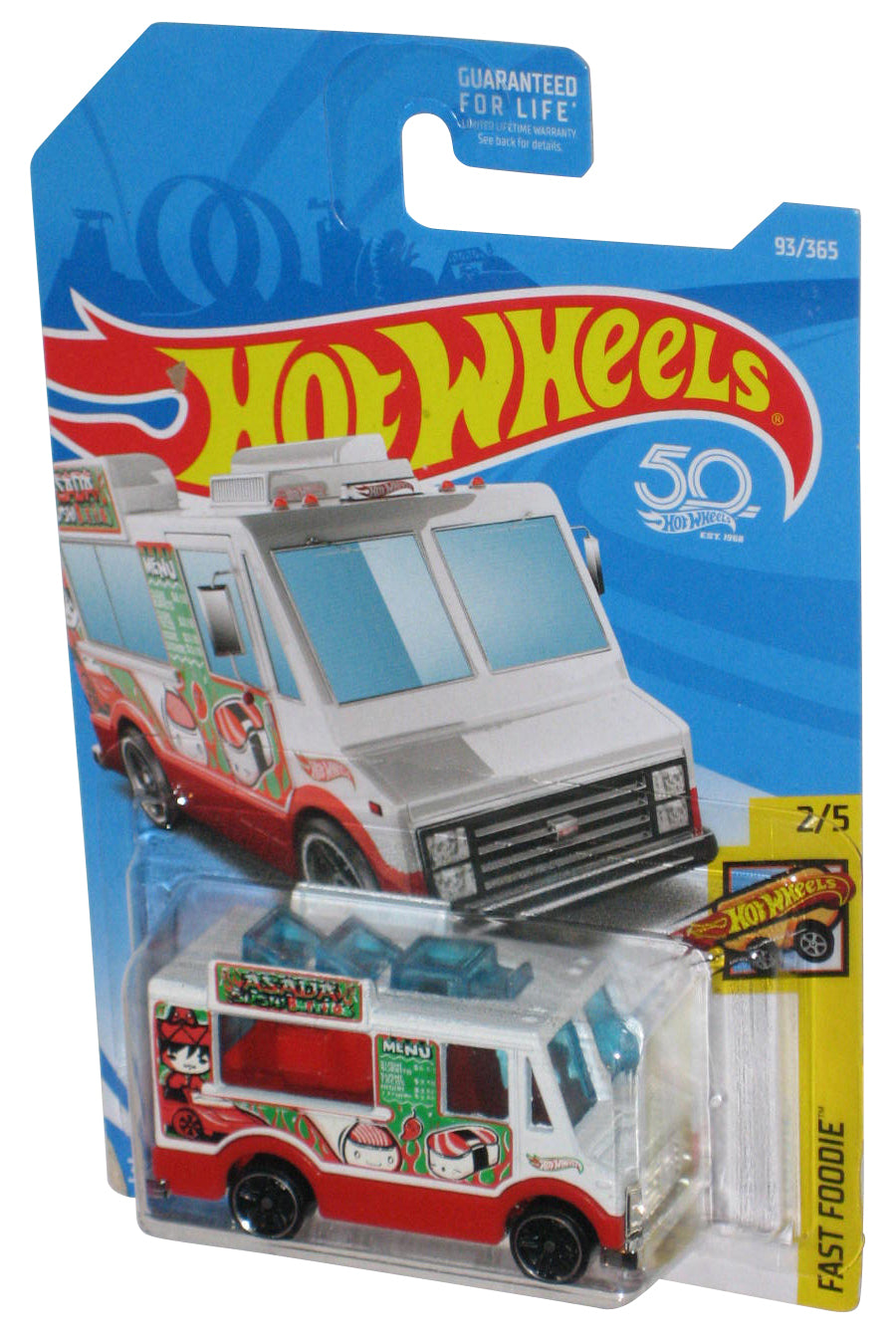 Hot Wheels Fast Foodie 2/5 (2017) White Quick Bite Toy Truck 93/365