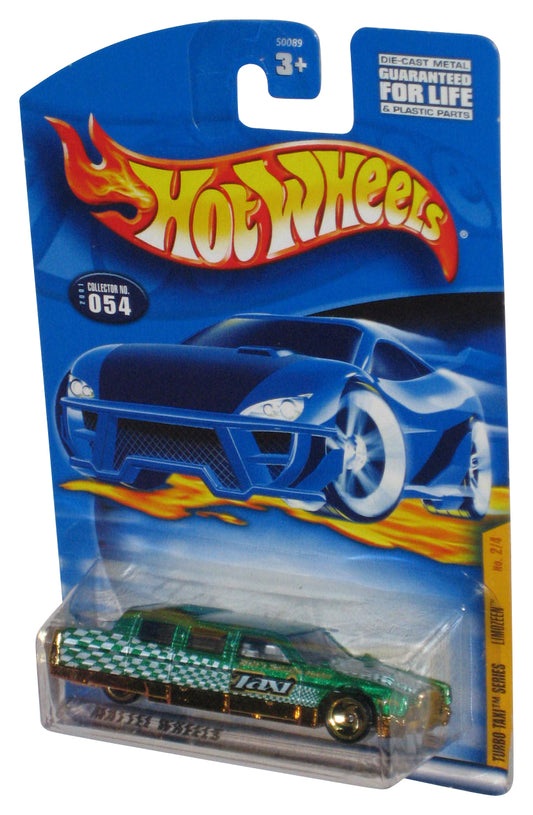 Hot Wheels Turbo Taxi Limozeen (2001) Green Die-Cast Toy Car #054