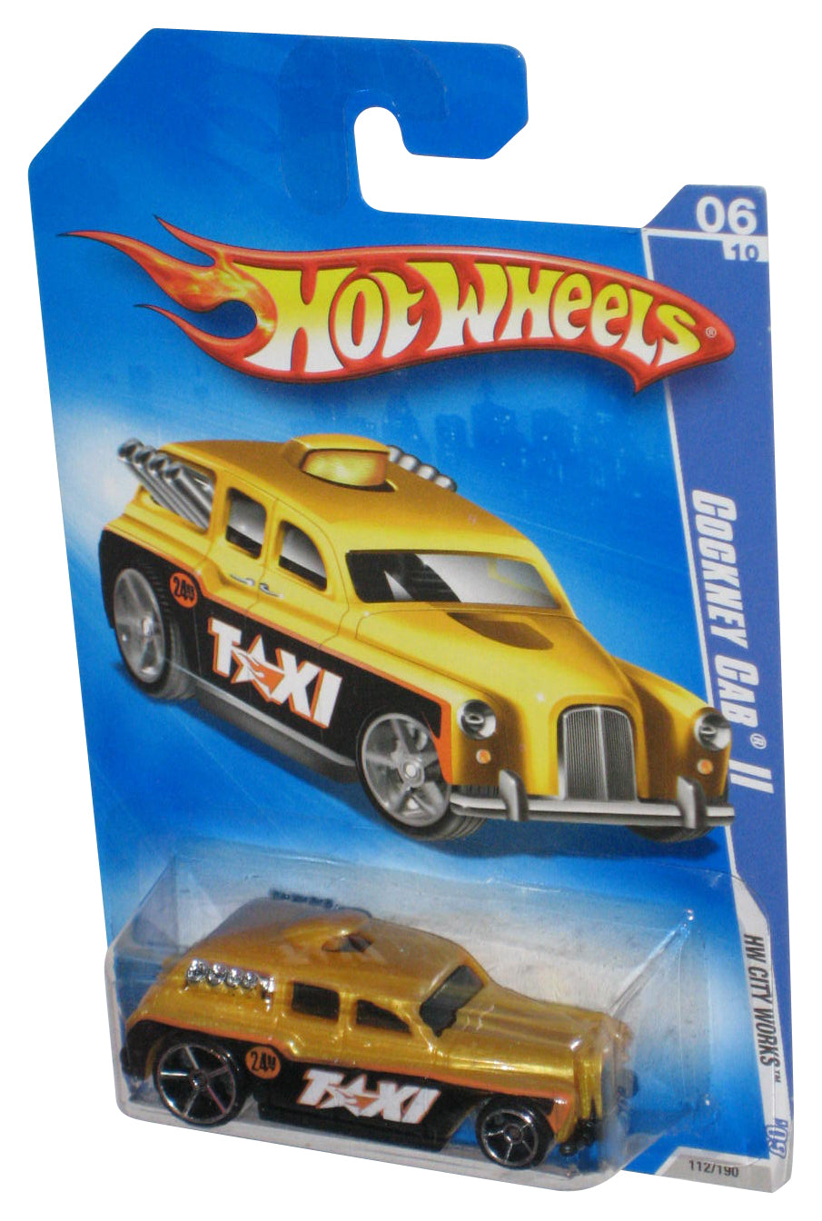 Hot Wheels HW City Works 6/10 '09 Yellow Cockney Cab II Toy Car 112/190