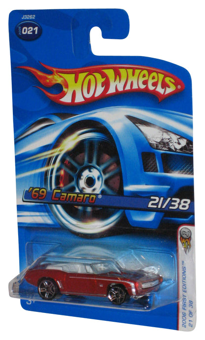 Hot Wheels 2006 First Editions 21/38 Red '69 Camaro Die-Cast Toy Car #021 - (Dark Red Version)