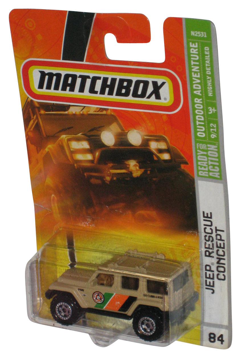 Matchbox Outdoor Adventure (2007) Tan Jeep Rescue Concept Toy #84