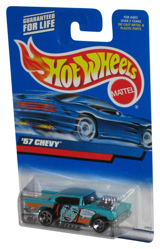 Hot Wheels Teal Blue '57 Chevy (2000) Mattel Die-Cast Toy Car #105