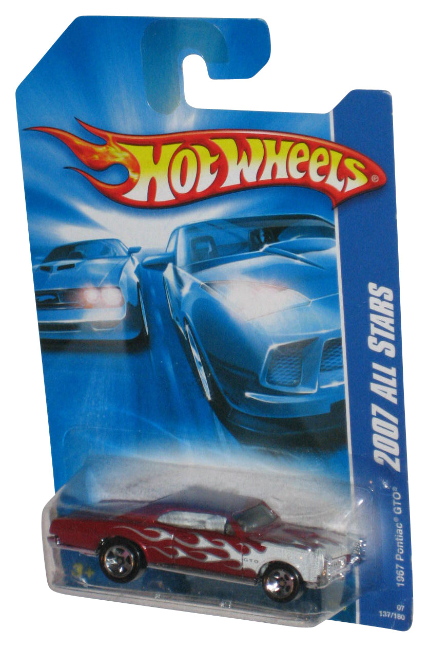 Hot Wheels 2007 All Stars Red & White 1967 Pontiac GTO Toy Car 137/180