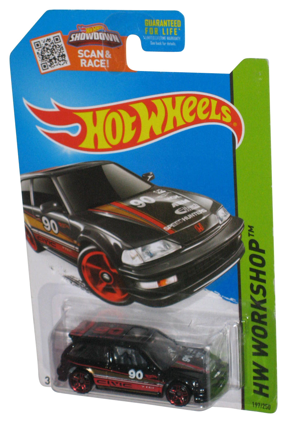 Hot Wheels HW Workshop (2013) Black '90 Honda Civic EF Toy Car 197/250