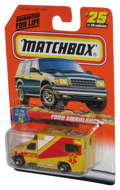 Matchbox To The Rescue (1997) Yellow Ford Ambulance Toy #25/75