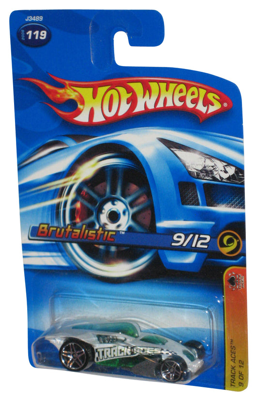 Hot Wheels Track Aces 9/12 (2006) Green & Silver Brutalistic Toy Car #119