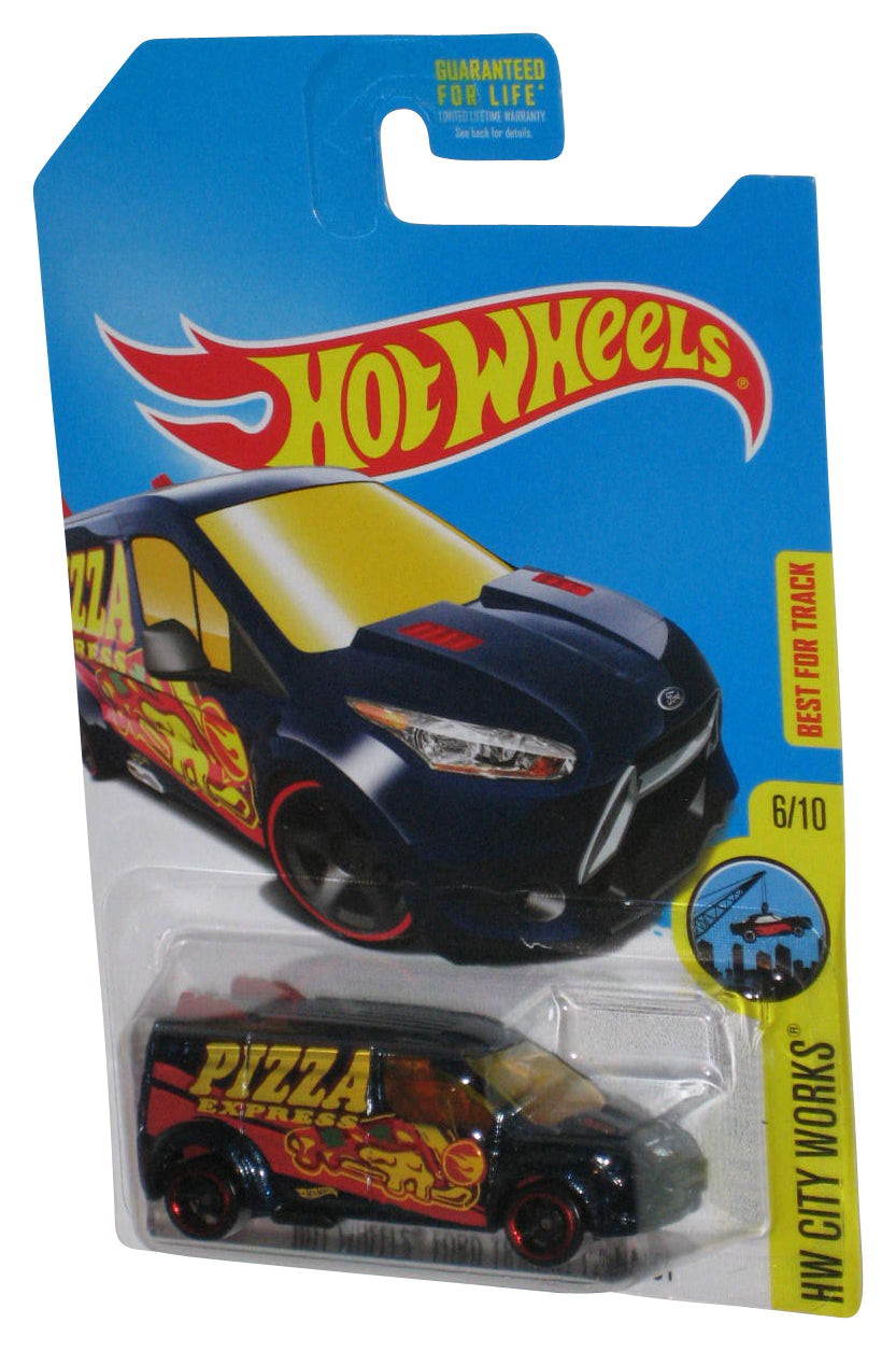 Hot Wheels HW City Works 6/10 (2015) Blue Pizza Ford Transit Connect Toy Van