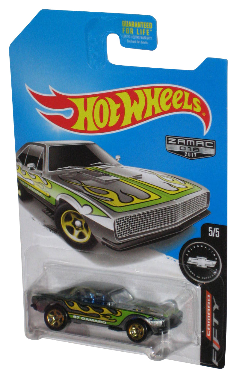 Hot Wheels Fifty Zamac (2017) Green & Silver '67 Camaro Toy Car 5/5
