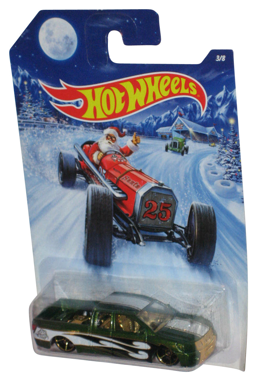 Hot Wheels Christmas Santa Holiday (2014) Green Nissan Titan Toy Truck 3/8