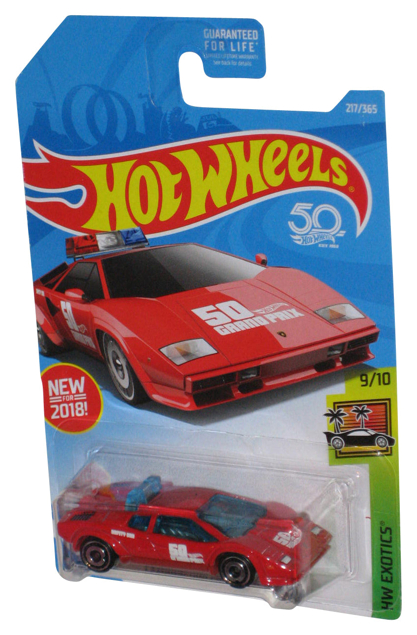 Hot Wheels HW Exotics 9/10 (2018) Red Lamborghini Countach Pace Car Toy 217/365