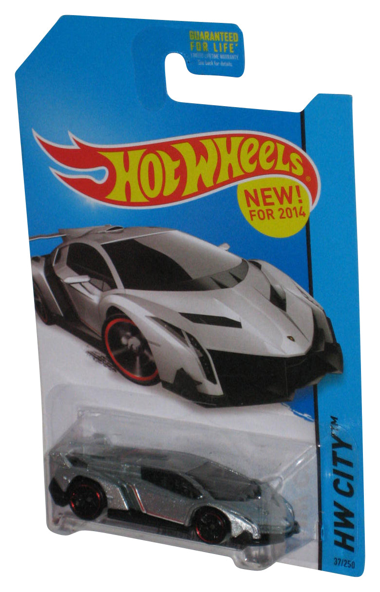 Hot Wheels HW City (2014) Silver Lamborghini Veneno Toy Car 37/250