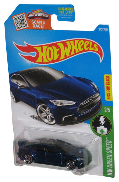 Hot Wheels HW Green Speed 2/5 (2015) Blue Tesla Model S Toy Car 242/250