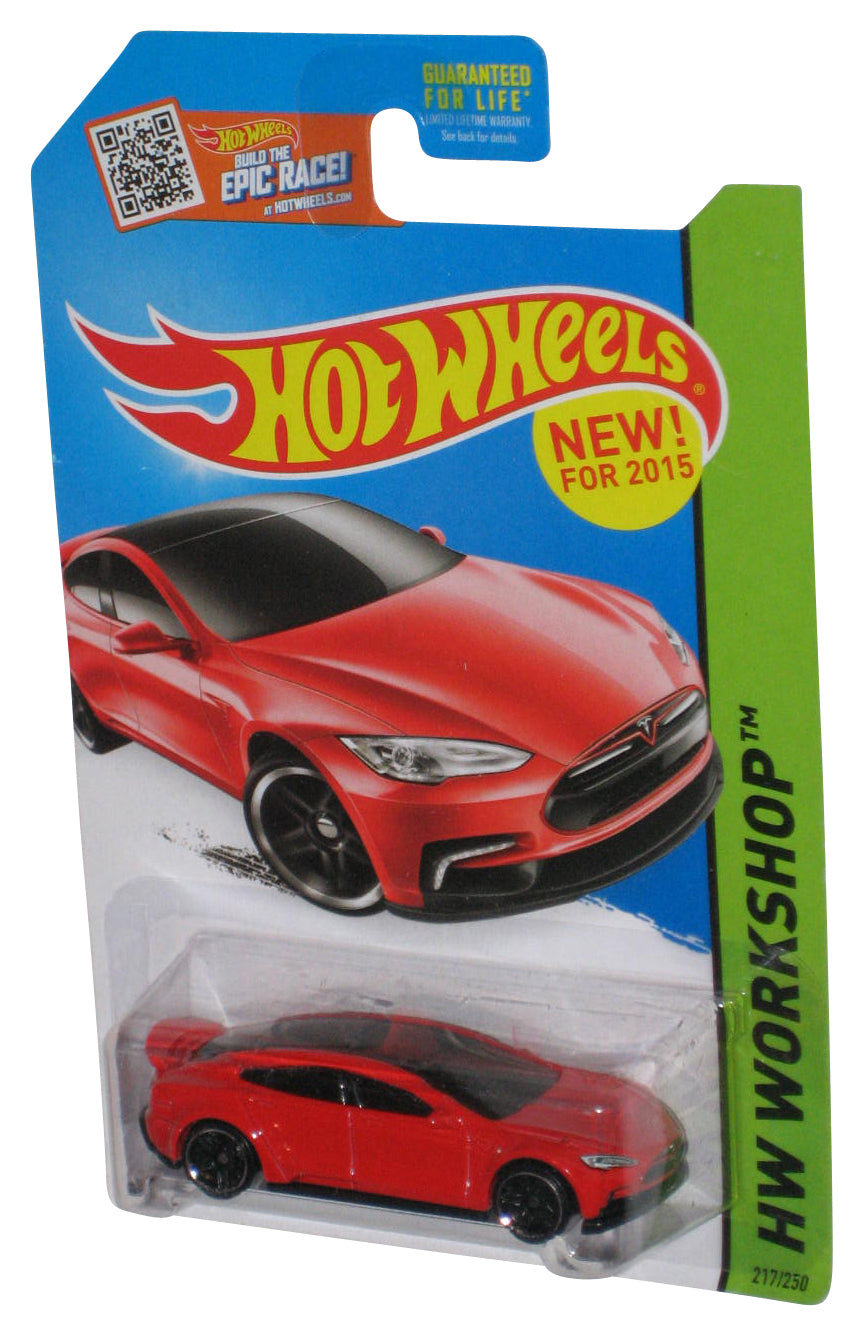 Hot Wheels HW Workshop (2015) Red Tesla Model S Toy Car 217/250