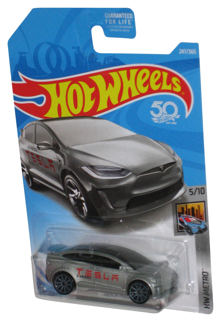 Hot Wheels HW Metro 5/10 (2017) Silver Tesla Model X Toy Car 247/365