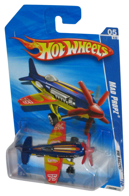 Hot Wheels HW Racing '10 Blue & Yellow Mad Propz Toy Plane 153/240