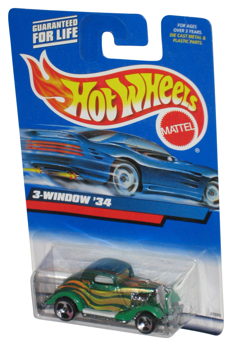Hot Wheels 3-Window '34 (2002) Green Die-Cast Toy Car #132