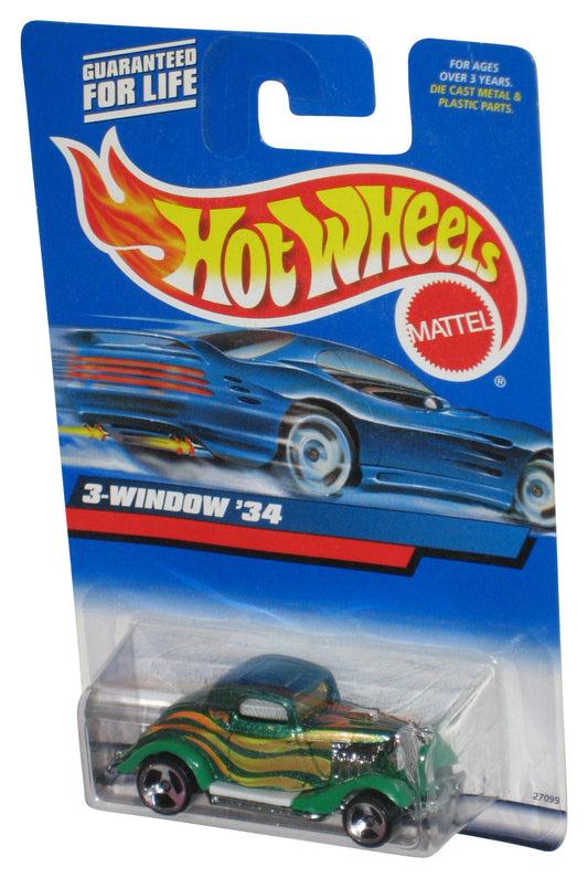 Hot Wheels 3-Window '34 (2002) Green Die-Cast Toy Car #132