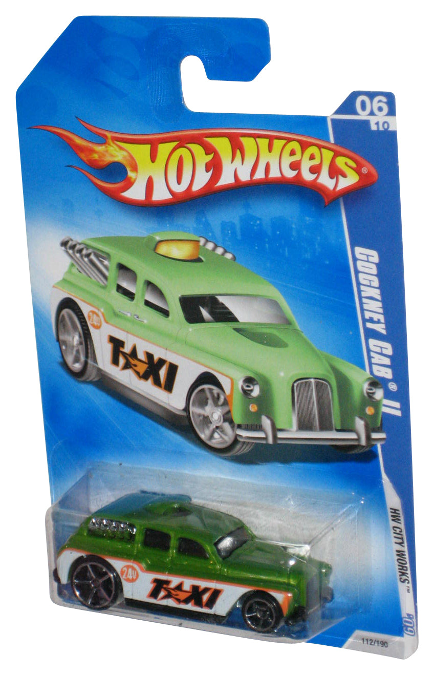 Hot Wheels HW City Works '09 Green Cockney Cab II Taxi Toy Car 112/190