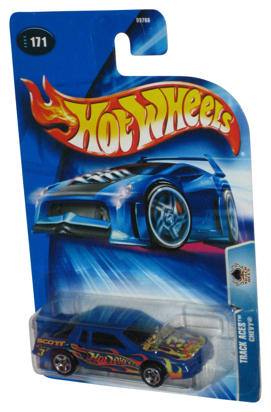 Hot Wheels Track Aces Chevy (2004) Blue Die-Cast Toy Car #171