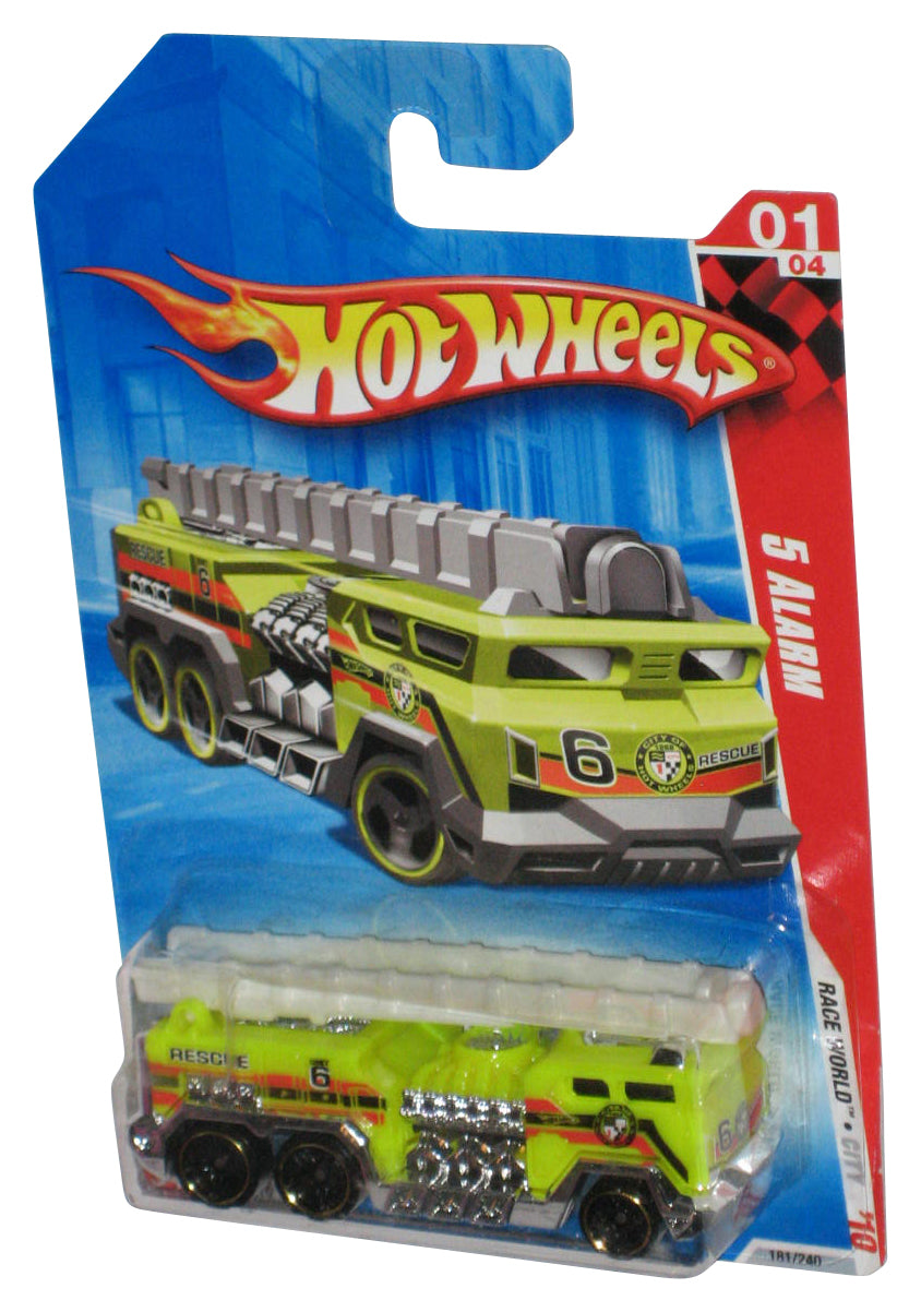 Hot Wheels Race World City '10 Neon Green 5 Alarm Toy Truck 181/240