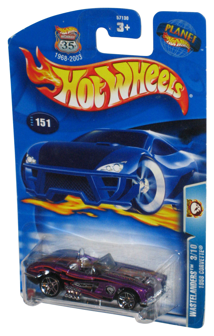 Hot Wheels Wastelanders 3/10 (2003) 1958 Corvette Purple Toy Car #151
