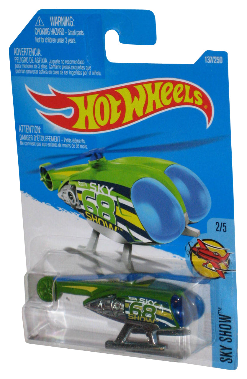 Hot Wheels Sky Show 2/5 (2015) Green & Blue Skyfire Helicopter Toy 137/250