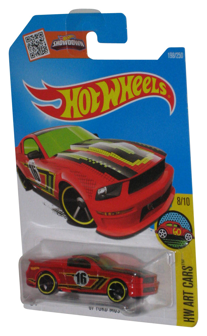 Hot Wheels HW Art Cars 8/10 (2015) Red '07 Ford Mustang Toy Car 198/250