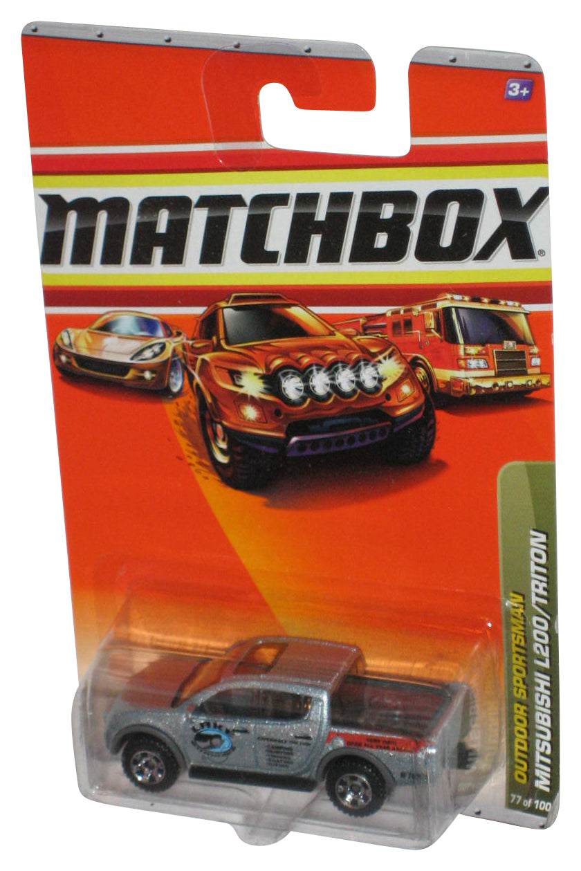 Matchbox Outdoor Sportsman (2009) Silver Mitsubishi L200 Triton Truck 77/100