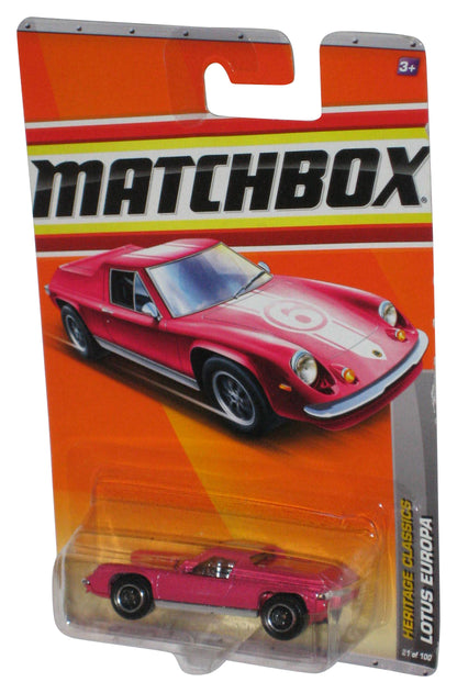 Matchbox Heritage Classics (2010) Pink Lotus Europa Toy Car 21/100 - (Cracked Plastic)