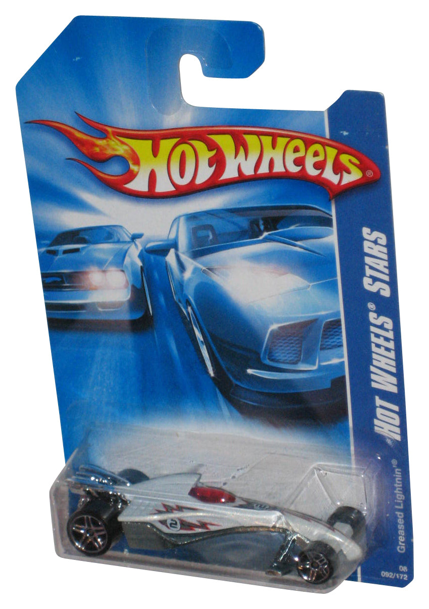 Hot Wheels Stars Greased Lightnin' (2007) White & Silver Toy Car 092/172