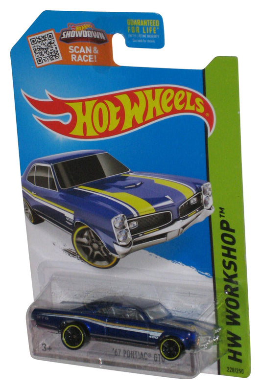 Hot Wheels HW Workshop (2013) Blue '67 Pontiac GTO Toy Car 228/250 - (Corner Wear)