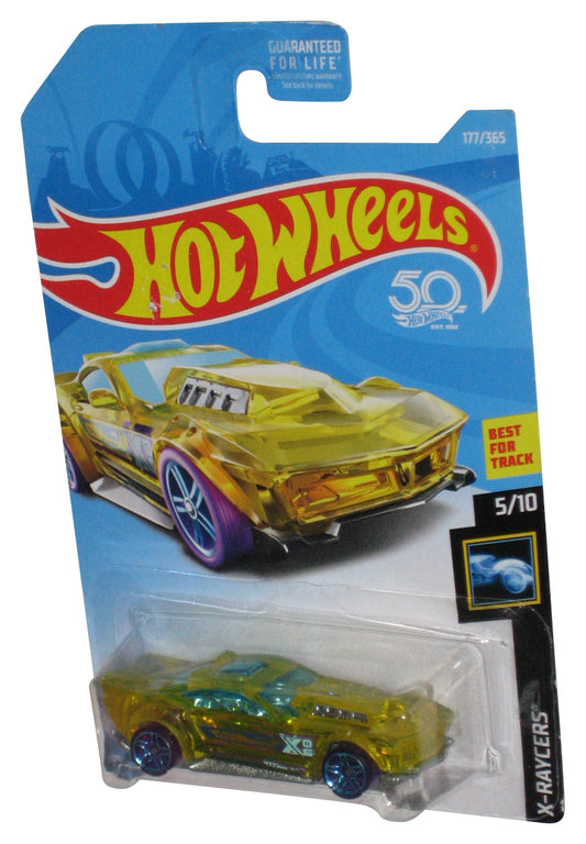 Hot Wheels X-Raycers 5/10 (2017) Yellow Drift Rod Toy Car 177/365 - (Card Has Small Pin Holes)