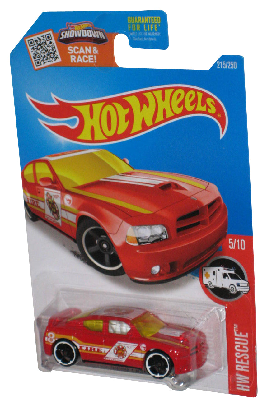 Hot Wheels HW Rescue 5/10 (2015) Red Dodge Charger SRT8 Die-Cast Toy Car 215/250