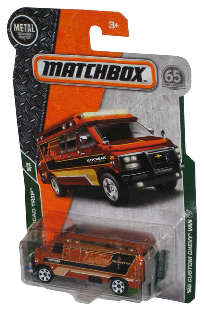 Matchbox MBX Road Trip (2017) Orange '95 Custom Chevy Van Toy 26/35 - (Cracked Plastic)