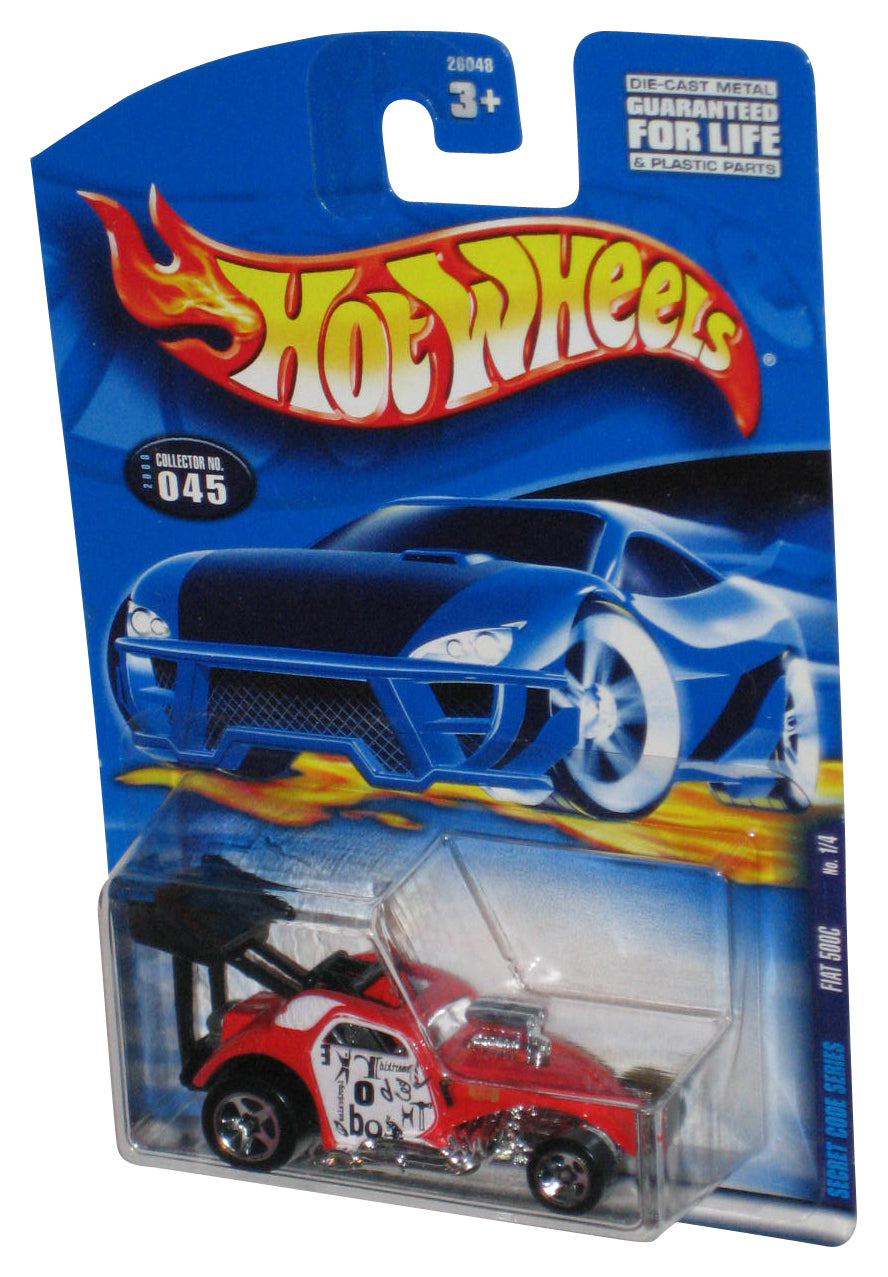 Hot Wheels Secret Code Series 1/4 (2000) Red Fiat 500C Toy Car #045