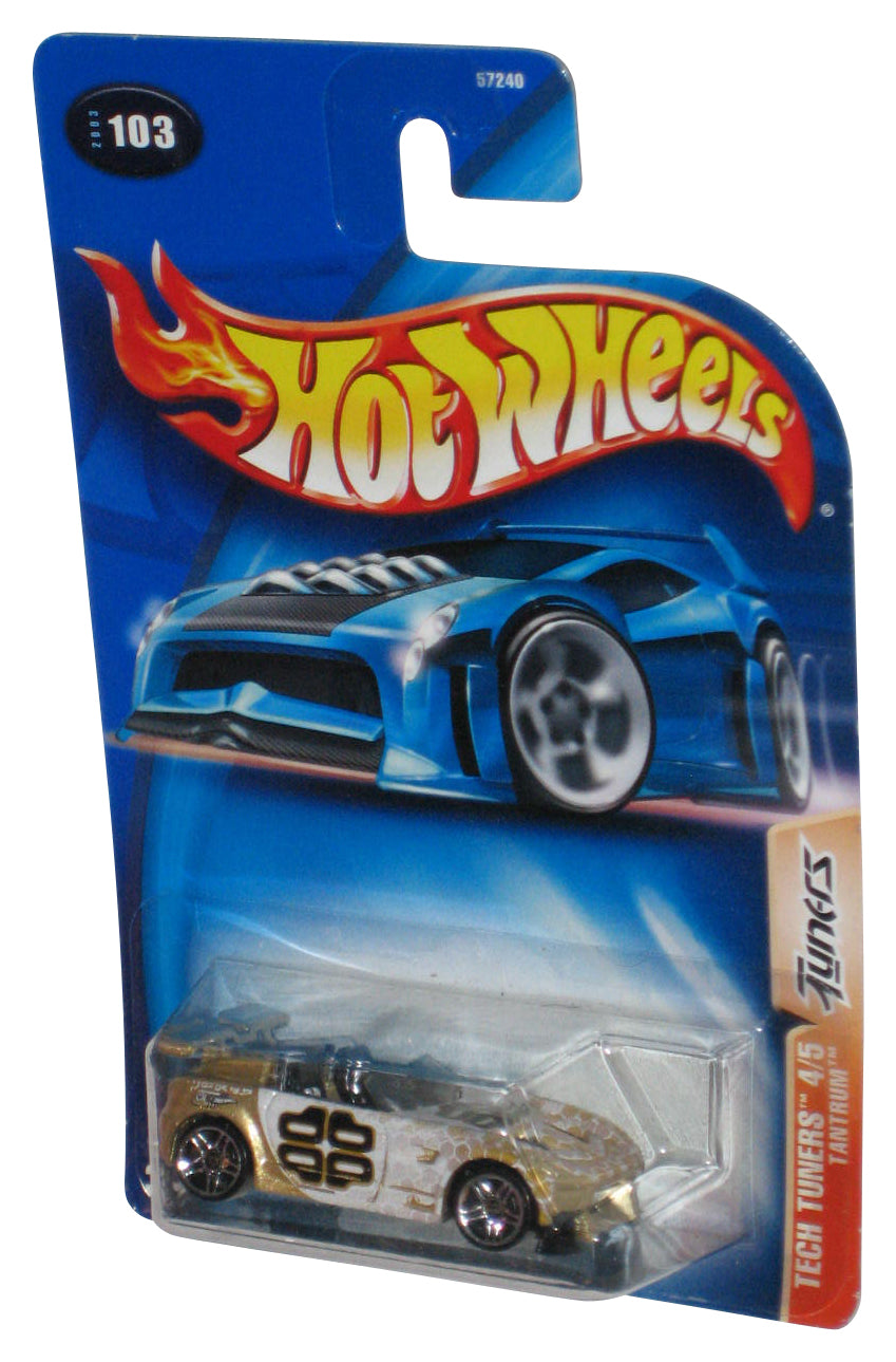 Hot Wheels Tech Tuners 4/5 (2003) Tantrum Gold & White Toy Car #103