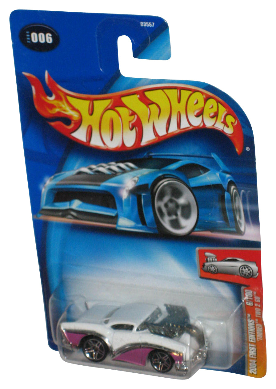 Hot Wheels 2004 First Editions 6/100 (2004) White & Purple Tooned Two 2 Go Car #006