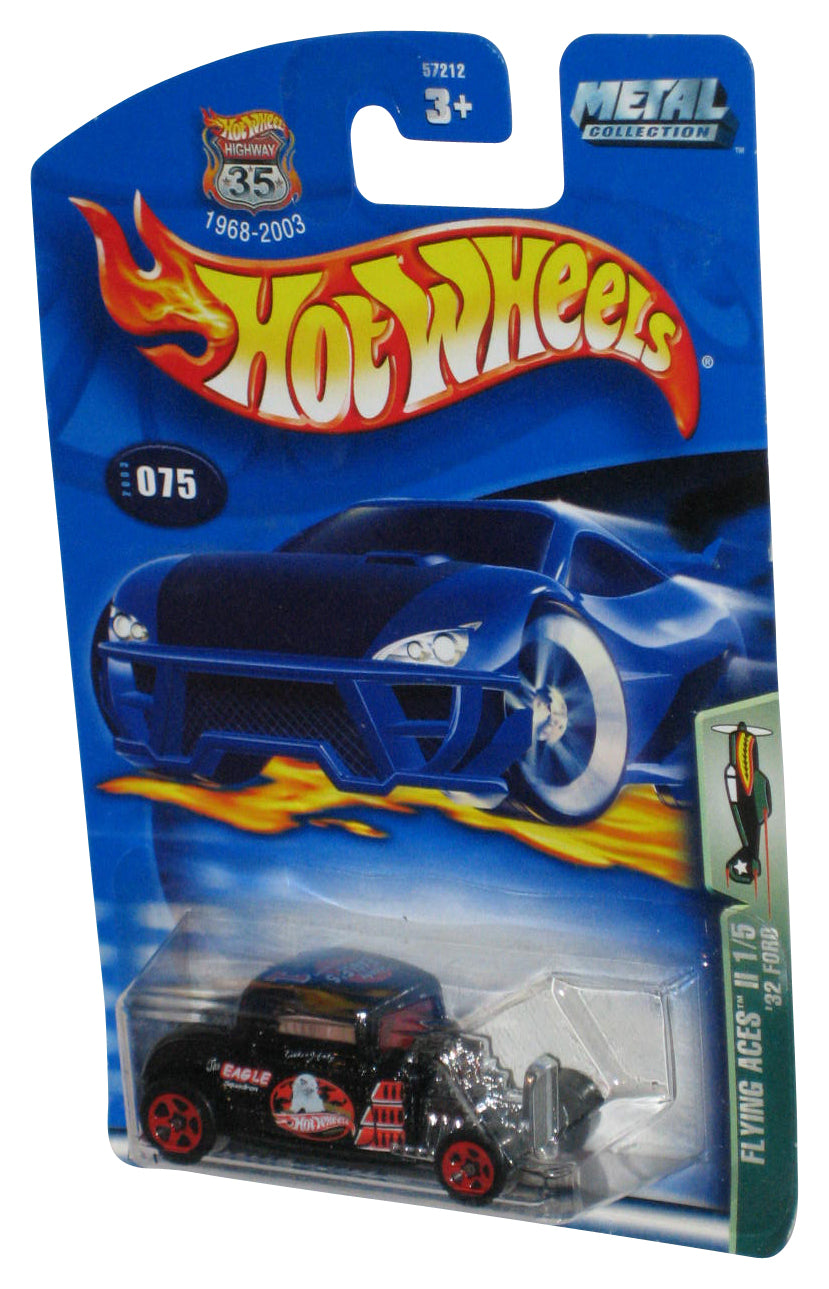 Hot Wheels Flying Aces II 1/5 (2003) Black '32 Ford Toy Car #075