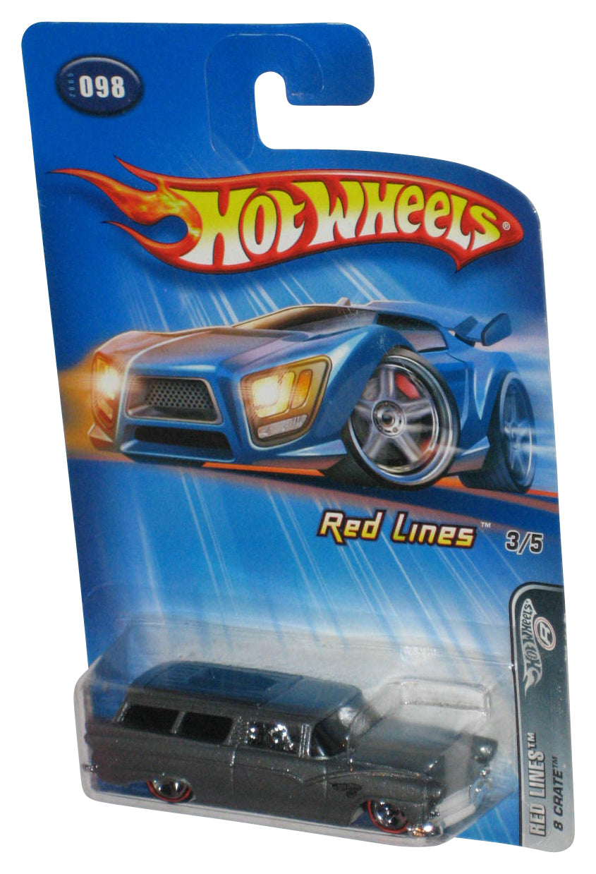 Hot Wheels Red Lines 3/5 (2005) Silver 8 Crate Die-Cast Toy Car #098
